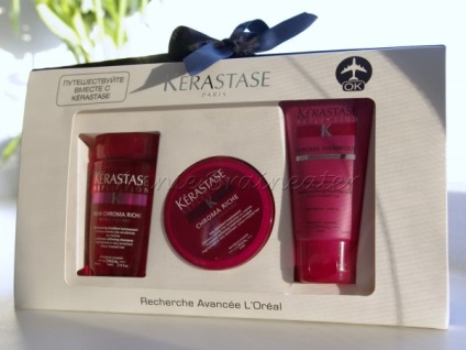 Travel-kit înseamnă cromatică de reflexie a kerastazei pentru revizuirile părului vopsite