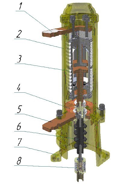 Întrerupător de vid vvu-sesch-10kv cu antrenare cu arc și cu zăvor magnetic