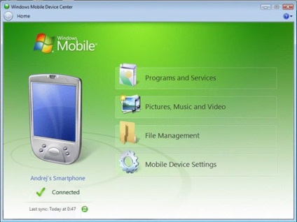 Sincronizarea centrului de dispozitive mobile Windows - programe - dați programului! Site despre programe