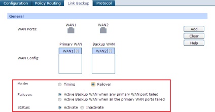 Cum se configurează funcția de backup al unui link pe un router cu 2 porturi WAN