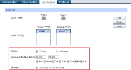 Cum se configurează funcția de backup al unui link pe un router cu 2 porturi WAN