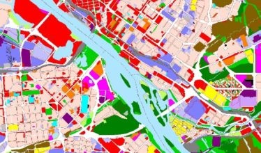 Harta zonelor urbane și tipurile de zone teritoriale