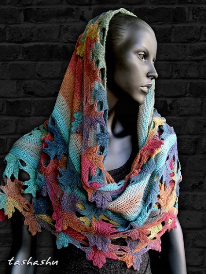 Stoles colorate asociate cu tricotarea modulară, obiecte de artizanat