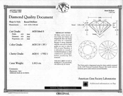 Certificarea și examinarea independentă a laboratorului de diamante