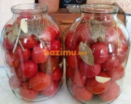 Marinate roșii fără sterilizare - o rețetă simplă pentru iarnă în borcane de 3 litri