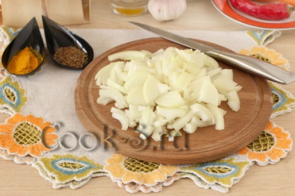 Kúpos pilaf gombával - recept egy fotóval