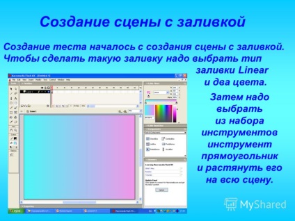 Prezentare privind crearea unui test interactiv într-un mediu flash macromedia