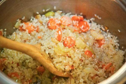 Orez cu legume (pilaf slabă) - o rețetă pentru gătitul modern cu o fotografie