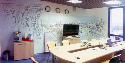 Pictura biroului - desene pe pereți - pictura zidurilor