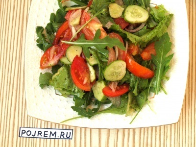 Salata proaspata de legume cu rucola - reteta pas cu pas cu poza de gatit