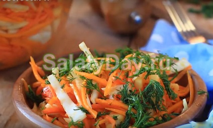 Salata de dovleac - gust picant al retetei de feluri de vitamine cu fotografie si video