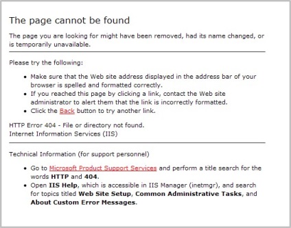 Pagina de eroare 404, designul și exemplele