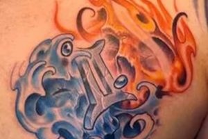 Tattoo ikrek fotók - konstelláció férfi és női tetoválás, mester tetováló mester