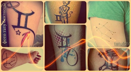Tatuaje gemeni fotografii - versiuni de tatuaje gata cu semnul zodiacului