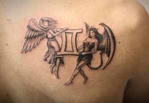 Tatuaj semn al zodiac al gemeni (sensul, schițe, fotografie), tattoofotos