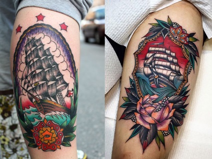Tatuajul navei, diferite stiluri și fotografii cu schițe