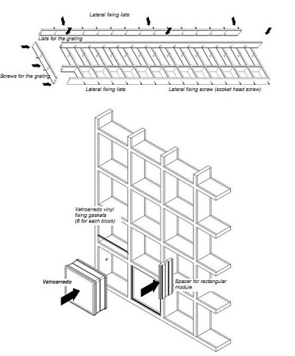 Tehnologia de a pune blocuri de sticlă, blocuri de sticlă în pentose, centrul de acoperiri decorative 