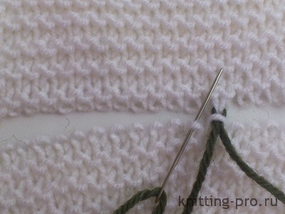 Cusătură orizontală tricotată pentru cusatura jartieră - de la bază la îndemânare