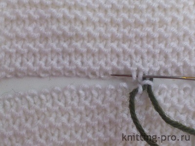 Cusătură orizontală tricotată pentru cusatura jartieră - de la bază la îndemânare
