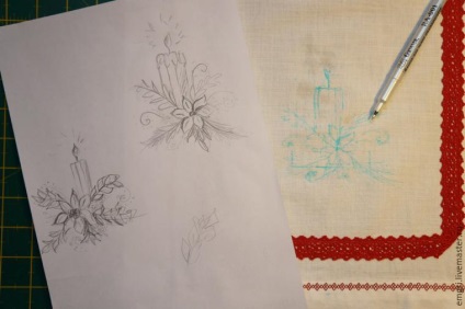 Embroidery panglici Compoziție de Crăciun - târg de meșteșugari - manual, manual