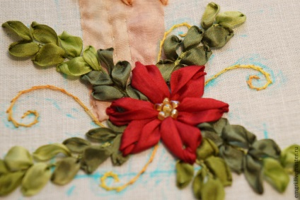 Embroidery panglici Compoziție de Crăciun - târg de meșteșugari - manual, manual