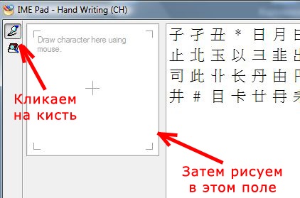 Introducerea de caractere chinezești de mână în ferestre