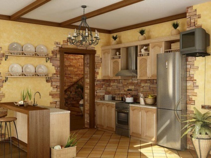 Cum de a decora un perete în (bucatarie de perete de cărămidă) bucătărie Cum de a decora un perete în bucătărie