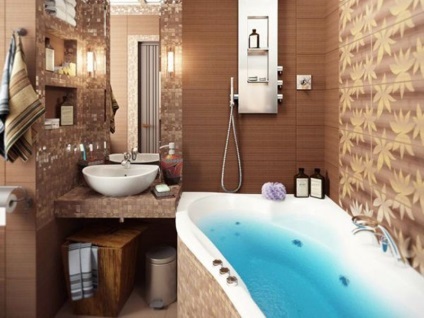 Design-o baie mică în alegerile și tehnicile de stil apartament pentru creșterea vizuale (fotografii baie de design apartament mic fotografie interior) Design-o baie mică în alegerile de stil apartament și crește trucuri vizuale