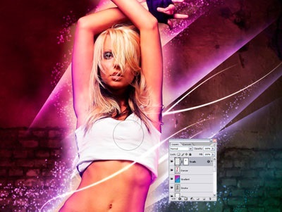 Adăugarea unui iluminare multicoloră în Photoshop (strat nou strat) Adăugați o strălucire colorat în Photoshop