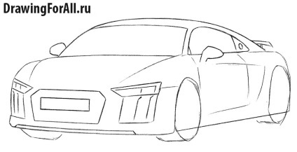 Cum de a desena un Audi R8 (Audi R8 ca o remiză) Cum de a desena un Audi R8