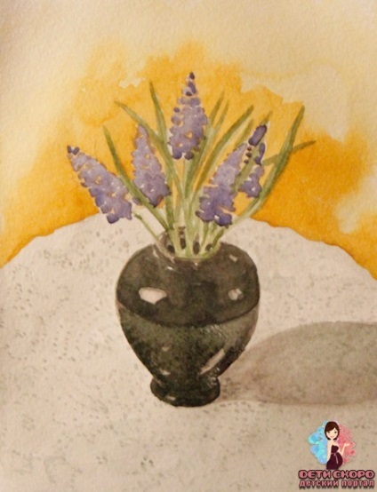 Cum de a desena un buchet de flori intr-o vaza (de departe) Cum de a desena un buchet de flori intr-o vaza