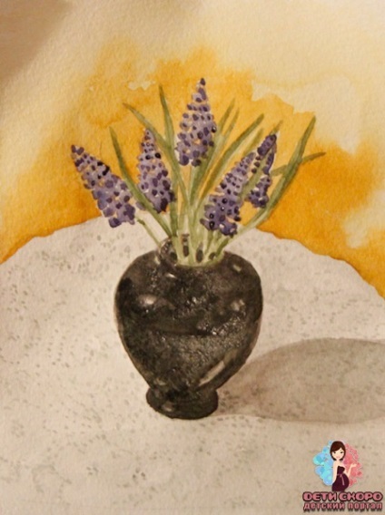 Cum de a desena un buchet de flori intr-o vaza (pânză tul) Cum de a desena un buchet de flori intr-o vaza