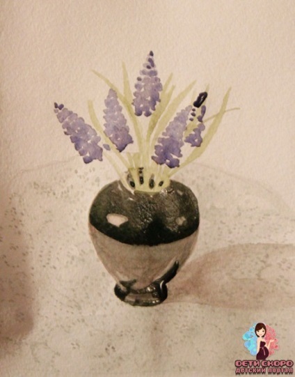 Cum de a desena un buchet de flori intr-o vaza (poti) Cum de a desena un buchet de flori intr-o vaza