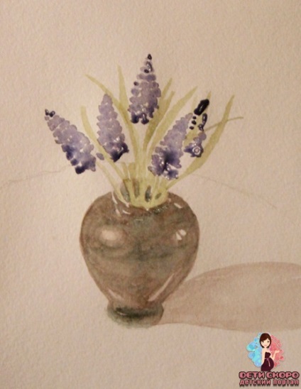 Cum de a desena un buchet de flori intr-o vaza (pânză tul alb) Cum de a desena un buchet de flori intr-o vaza