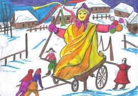 Cum de a desena Shrovetide (o clătită) Cum să elaboreze un carnaval