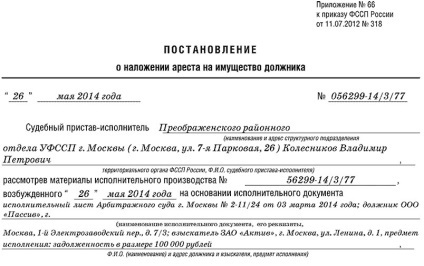 Cum știu dacă arestarea a fost efectuată pe plat (să știe) Cum știu dacă arestarea este impusă un apartament