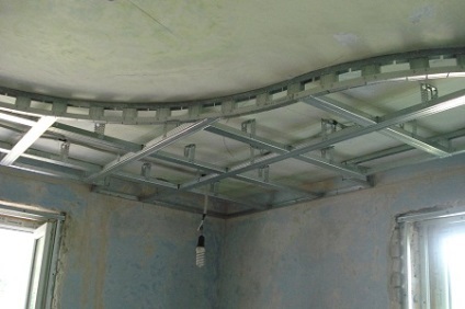 Cadrul pentru plafonul de gips-carton schema de modul de a face un profil, suspendat din lemn de montare (cadru) Cadrul pentru plafonul de gips-carton schema de modul de a face un profil, instalarea suspendat din lemn