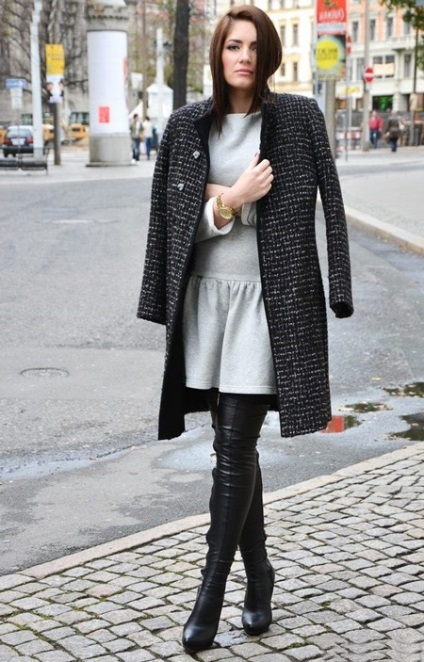 gri rochie la modă (șold) Rochie gri la modă
