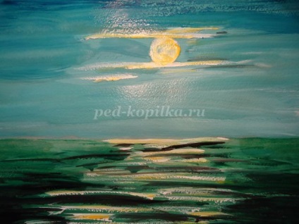 etape guașă Seascape cu fotografii (etape peisaj guașă) etape guașă Seascape cu fotografii