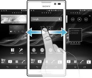 Ecran de pornire - Sony certificat Xperia ™ C (- -) (până când dispozitivul vibrează) Ecran de pornire - Sony certificat Xperia ™ c (- -)