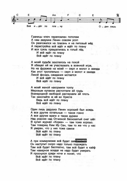 Partitură pentru sintetizator (ciocanul secera stele) Partitură pentru sintetizator