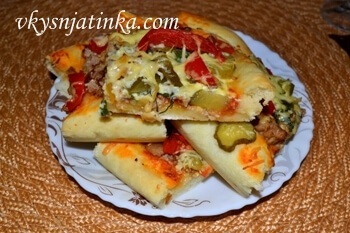Pizza cu carne - reteta cu fotografii (pizza) Pizza cu carne - reteta cu fotografii