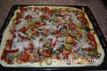 Pizza cu carne - reteta cu fotografii (tocată) Pizza cu carne - reteta cu fotografii