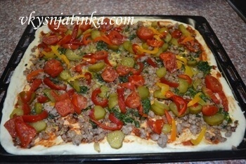 Pizza cu carne - reteta cu fotografii (pizza) Pizza cu carne - reteta cu fotografii