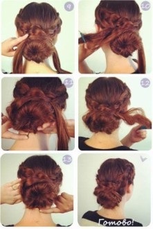 fascicul de hairstyle cu mâinile în păr mediu și lung (mediu) fascicul de hairstyle cu mâinile în păr mediu și lung