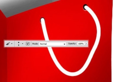 Desen punga în Photoshop (nou strat pe partea de sus) Desenați punga în Photoshop
