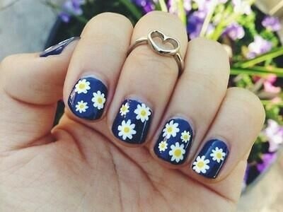 Daisies despre cum să picteze unghiile, fotografie (musetel) Daisies despre cum să picteze unghiile, fotografii