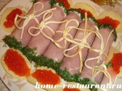 rulouri de sunca cu diferite umpluturi - restaurant acasă (role) rulouri de sunca cu diferite umpluturi - restaurant acasă