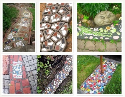 Cale de grădină din resturi de materiale cu mâinile lor (calea de gradina din resturi de materiale) Cale de grădină din resturi de materiale cu propriile lor mâini
