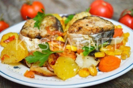 Macrou cu legume la cuptor (macrou cu legume din fotografie cuptor) Macrou cu legume la cuptor